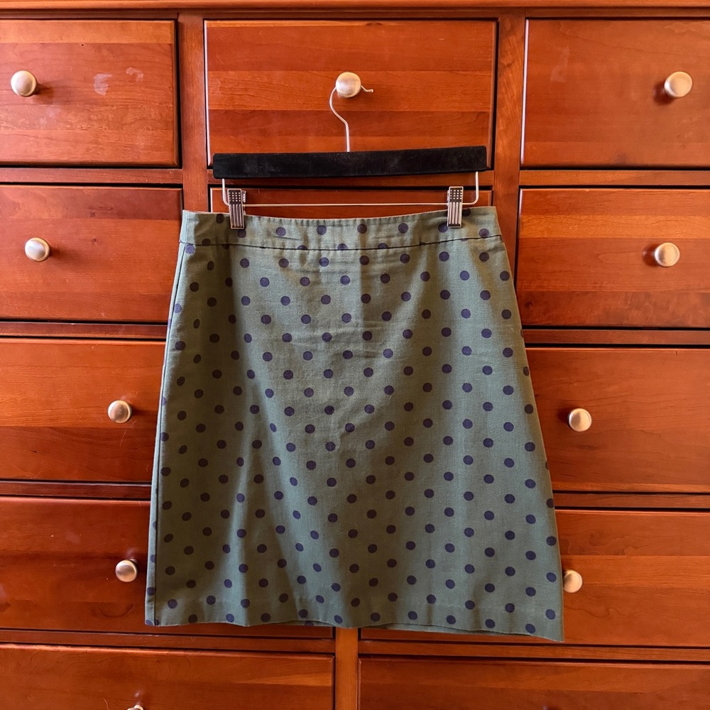 Boden Olive Polka Dot Mini Skirt